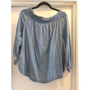 Chambray off the shoulder top